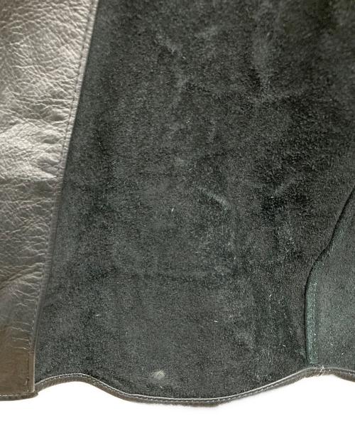 wjk（ダブルジェイケー）wjk (ダブルジェイケー) カーフレザーシャツジャケット ブラック サイズ:Lの古着・服飾アイテム