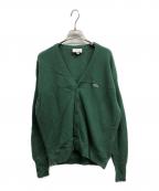 LACOSTEラコステ）の古着「ガーター編みVネックカーディガン/LACOSTE」｜グリーン