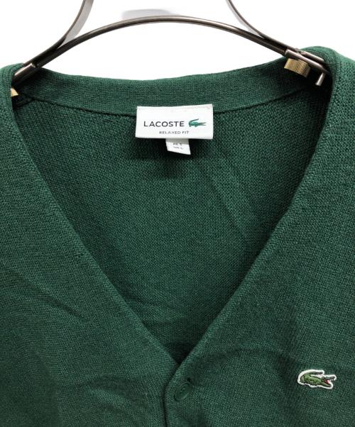LACOSTE（ラコステ）LACOSTE (ラコステ) ガーター編みVネックカーディガン/LACOSTE グリーン サイズ:Lの古着・服飾アイテム