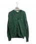 LACOSTE（ラコステ）の古着「ガーター編みVネックカーディガン/LACOSTE」｜グリーン