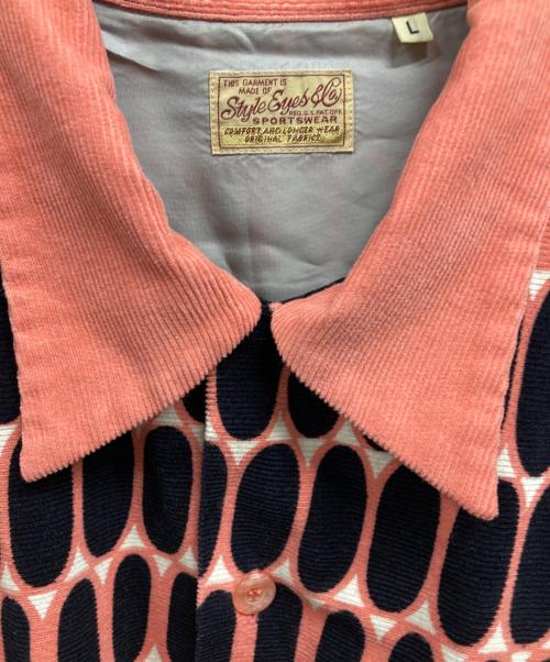 STYLE EYES（スタイルアイズ）STYLE EYES (スタイルアイズ) エルビスドット・コーディロイオープンシャツ ピンク サイズ:Lの古着・服飾アイテム