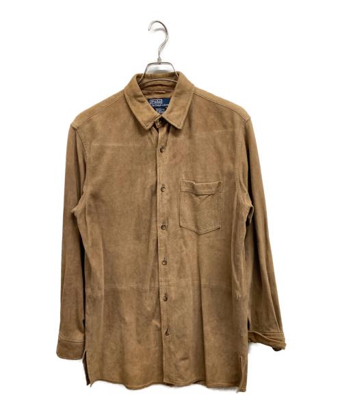 POLO RALPH LAUREN（ポロ・ラルフローレン）POLO RALPH LAUREN (ポロ・ラルフローレン) スウェードシャツ ブラウン サイズ:Lの古着・服飾アイテム