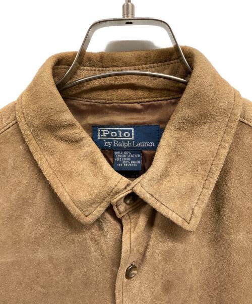 POLO RALPH LAUREN（ポロ・ラルフローレン）POLO RALPH LAUREN (ポロ・ラルフローレン) スウェードシャツ ブラウン サイズ:Lの古着・服飾アイテム