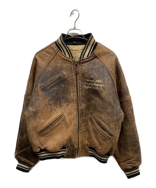 AVIREX（アヴィレックス）AVIREX (アヴィレックス) 90ｓレザースタジャン ブラウン サイズ:Ｓの古着・服飾アイテム