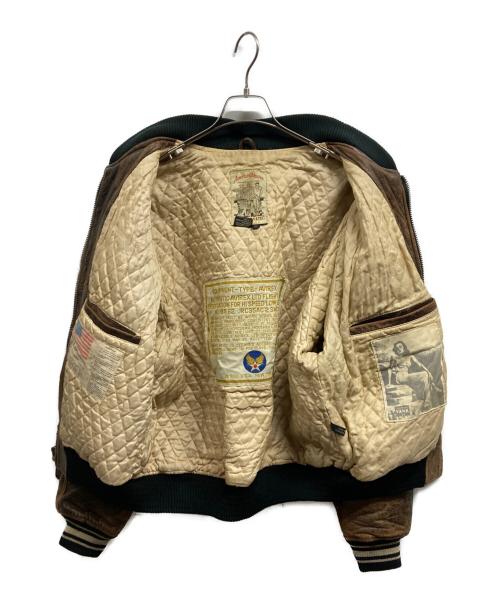 AVIREX（アヴィレックス）AVIREX (アヴィレックス) 90ｓレザースタジャン ブラウン サイズ:Ｓの古着・服飾アイテム
