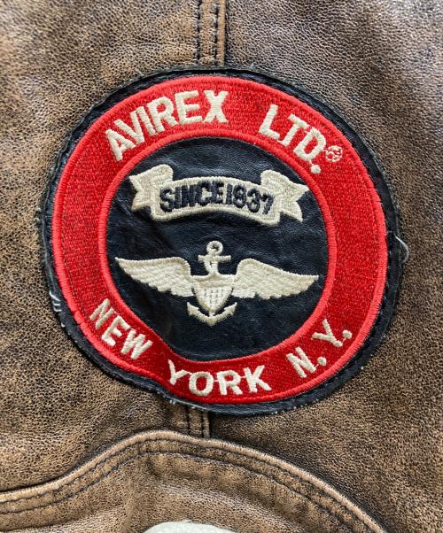AVIREX（アヴィレックス）AVIREX (アヴィレックス) 90ｓレザースタジャン ブラウン サイズ:Ｓの古着・服飾アイテム