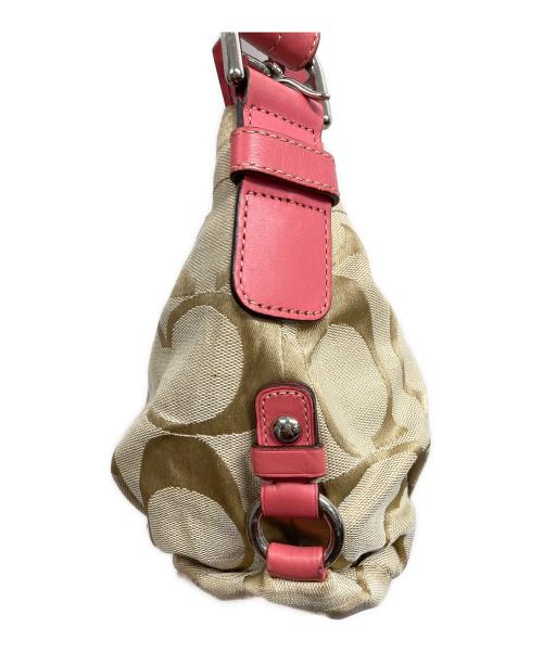 COACH（コーチ）COACH (コーチ) シグネイチャーワンショルダーバッグ ピンクの古着・服飾アイテム