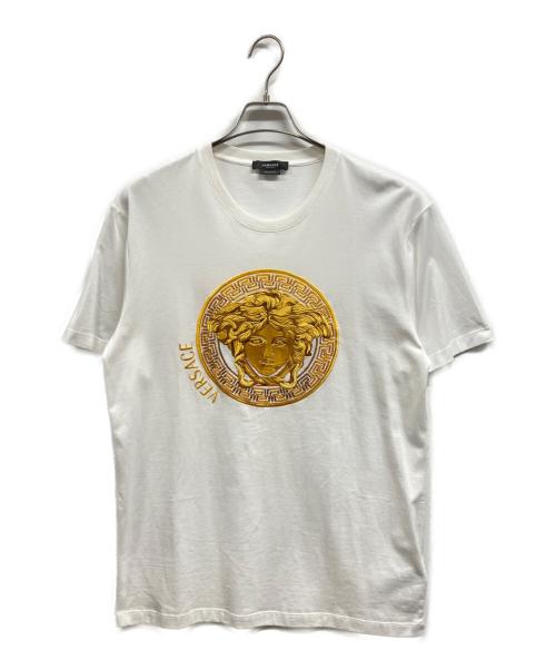 VERSACE（ヴェルサーチェ）VERSACE (ヴェルサーチェ) 刺繍Ｔシャツ ホワイト サイズ:XLの古着・服飾アイテム