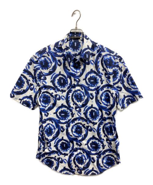 VERSACE（ヴェルサーチェ）VERSACE (ヴェルサーチェ) 半袖シャツ ブルー サイズ:40の古着・服飾アイテム