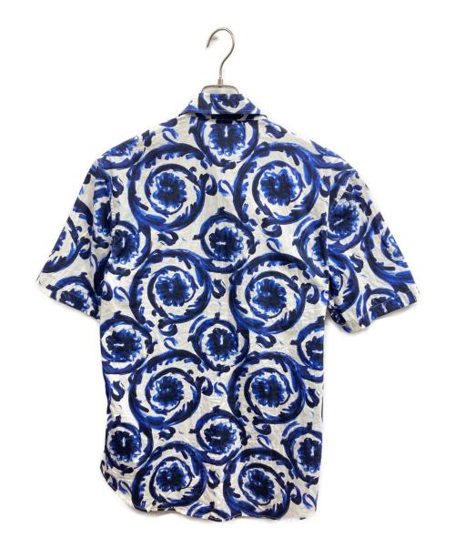 VERSACE（ヴェルサーチェ）VERSACE (ヴェルサーチェ) 半袖シャツ ブルー サイズ:40の古着・服飾アイテム