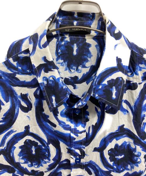 VERSACE（ヴェルサーチェ）VERSACE (ヴェルサーチェ) 半袖シャツ ブルー サイズ:40の古着・服飾アイテム