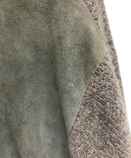 Salvatore Ferragamo（サルヴァトーレ フェラガモ）Salvatore Ferragamo (サルヴァトーレ フェラガモ) レザー切替カシミヤ混ドライバーズニット グレー サイズ:Lの古着・服飾アイテム