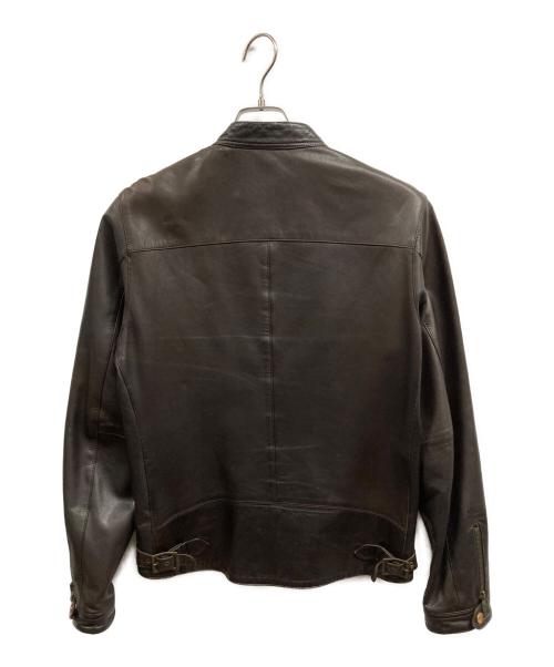 EDIFICE（エディフィス）EDIFICE (エディフィス) シングルレザージャケット ブラウン サイズ:46の古着・服飾アイテム
