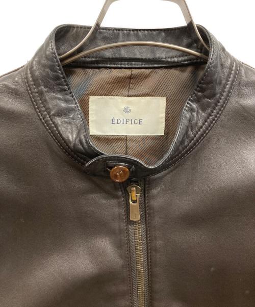 EDIFICE（エディフィス）EDIFICE (エディフィス) シングルレザージャケット ブラウン サイズ:46の古着・服飾アイテム