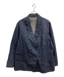 KAPTAIN SUNSHINE（キャプテンサンシャイン）の古着「Cotton Linen Denim DB Take Easy Jacket」｜インディゴ