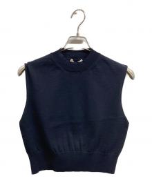 AURALEE（オーラリー）の古着「SUPER HIGH GAUGE COTTON KNIT SLEEVELESS」｜ネイビー