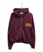 AMBUSHアンブッシュ）の古着「AMB Graphicジップパーカー」｜バーガンディー