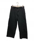Dickies×monkey biteディッキーズ×モンキーバイト）の古着「ストライプバギーパンツ」｜ブラック