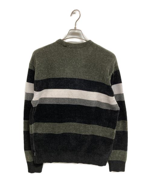 SUPREME（シュプリーム）Supreme (シュプリーム) Chenille sweater グリーン×ブラック サイズ:Mの古着・服飾アイテム