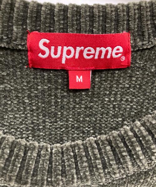 SUPREME（シュプリーム）Supreme (シュプリーム) Chenille sweater グリーン×ブラック サイズ:Mの古着・服飾アイテム