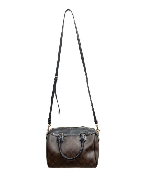 COACH（コーチ）COACH (コーチ) ミニ ローアン クロスボディ バッグ・シグネチャー キャンバス ブラウンの古着・服飾アイテム