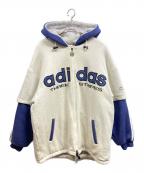 adidasアディダス）の古着「80～90ｓ中綿アレイヤージップパーカー」｜グレー×ブルー