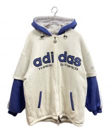 adidas（アディダス）の古着「80～90ｓ中綿アレイヤージップパーカー」｜グレー×ブルー