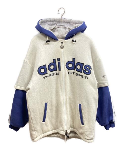adidas（アディダス）adidas (アディダス) 80～90ｓ中綿アレイヤージップパーカー グレー×ブルー サイズ:XLの古着・服飾アイテム