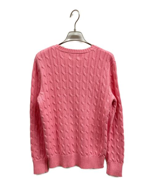 POLO RALPH LAUREN（ポロ・ラルフローレン）POLO RALPH LAUREN (ポロ・ラルフローレン) ケーブルニット ピンク サイズ:Lの古着・服飾アイテム