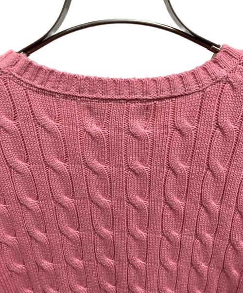 POLO RALPH LAUREN（ポロ・ラルフローレン）POLO RALPH LAUREN (ポロ・ラルフローレン) ケーブルニット ピンク サイズ:Lの古着・服飾アイテム