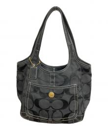 COACH（コーチ）の古着「シグネチャー キャンバス   トートバッグ」｜ブラック