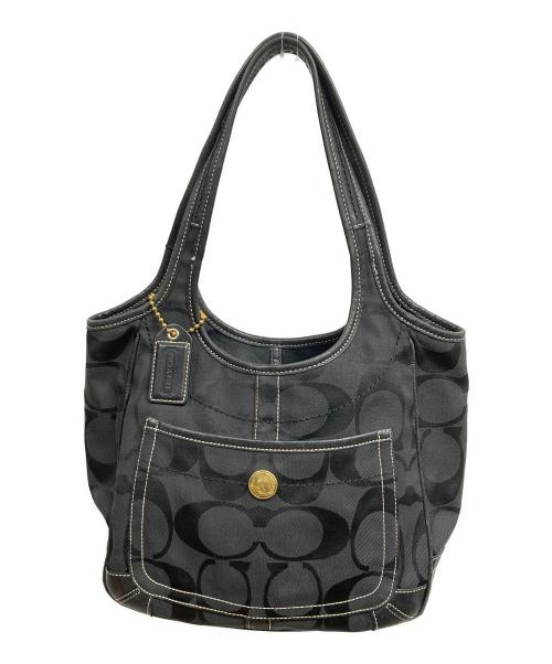 COACH（コーチ）COACH (コーチ) シグネチャー キャンバス   トートバッグ ブラックの古着・服飾アイテム