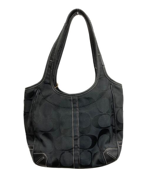COACH（コーチ）COACH (コーチ) シグネチャー キャンバス   トートバッグ ブラックの古着・服飾アイテム