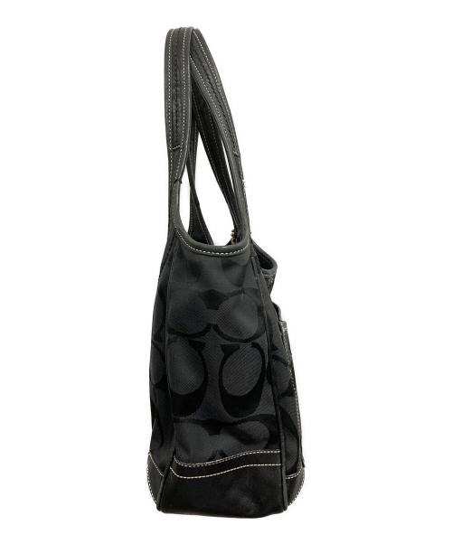 COACH（コーチ）COACH (コーチ) シグネチャー キャンバス   トートバッグ ブラックの古着・服飾アイテム