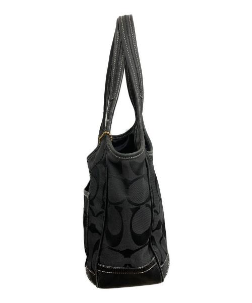 COACH（コーチ）COACH (コーチ) シグネチャー キャンバス   トートバッグ ブラックの古着・服飾アイテム