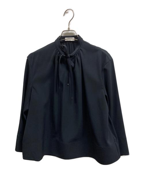 BALLSEY（ボールジィ）BALLSEY (ボールジィ) 2-wayストレッチ タイ付きスタンドカラーブラウス ブラック サイズ:S 未使用品の古着・服飾アイテム