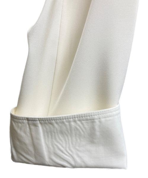 BALLSEY（ボールジィ）BALLSEY (ボールジィ) 2-wayストレッチ タイ付きスタンドカラーブラウ アイボリー サイズ:36の古着・服飾アイテム