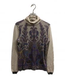 ETRO（エトロ）の古着「ペイズリータートルネックニット」｜ブラウン