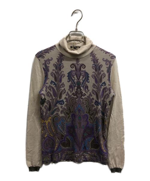 ETRO（エトロ）ETRO (エトロ) ペイズリータートルネックニット ブラウン サイズ:40の古着・服飾アイテム