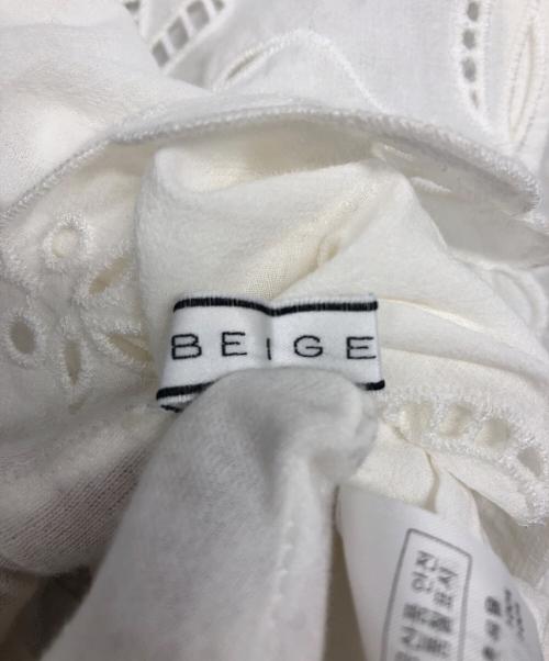BEIGE（ベイジ）BEIGE (ベイジ) コットンエンブロイダリーノースリーブブラウス ホワイト サイズ:4の古着・服飾アイテム
