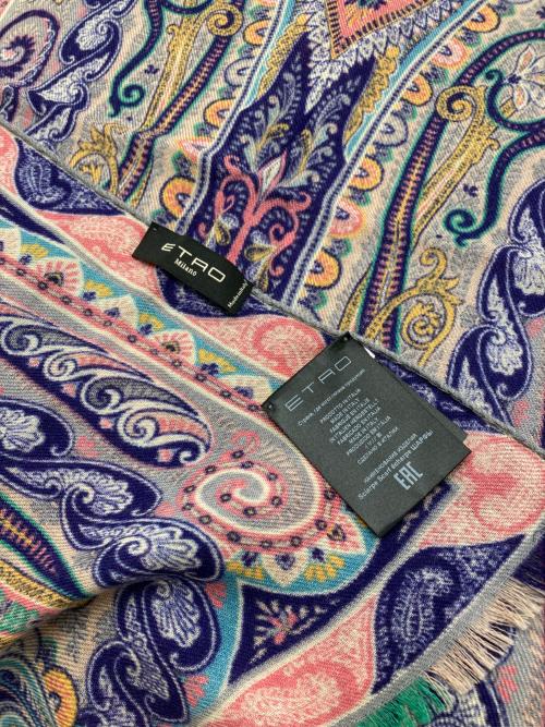 ETRO（エトロ）ETRO (エトロ) ペイズリースカーフ パープル×ピンクの古着・服飾アイテム