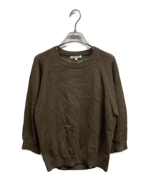 自由区（ジユウク）自由区 (ジユウク) レースコンビニット プルオーバー ブラウン サイズ:44の古着・服飾アイテム
