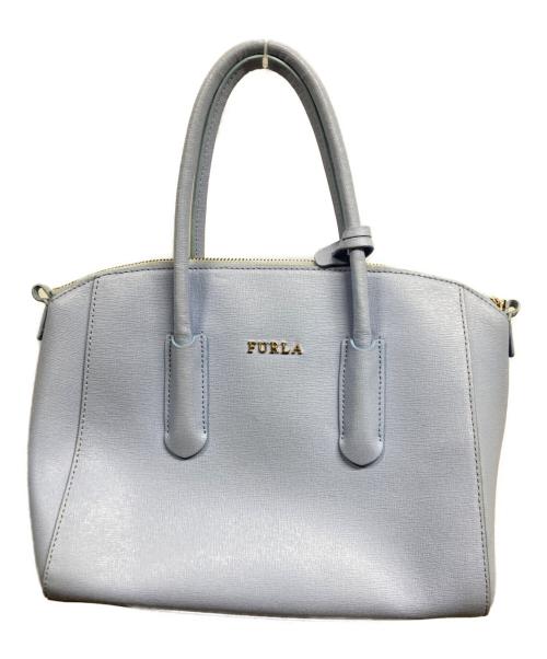 FURLA（フルラ）FURLA (フルラ) 2wayサッチェル クロスボディバッグ ブルーの古着・服飾アイテム