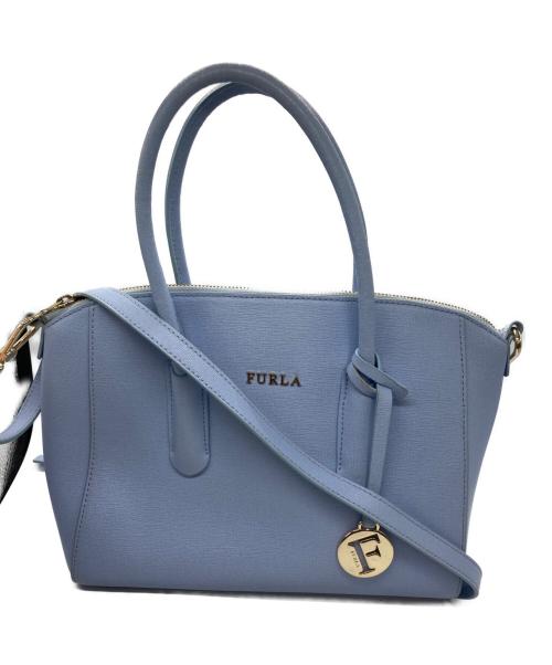 FURLA（フルラ）FURLA (フルラ) 2wayサッチェル クロスボディバッグ ブルーの古着・服飾アイテム