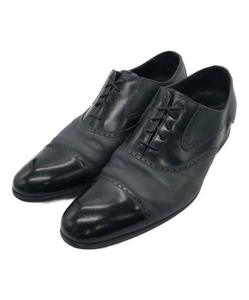 LANVIN（ランバン）LANVIN (ランバン) ブラックシャイニーバイカラーコンビ オックスフォード ドレスシューズ ブラック サイズ:26の古着・服飾アイテム