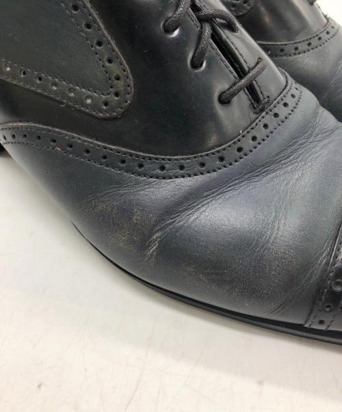 LANVIN（ランバン）LANVIN (ランバン) ブラックシャイニーバイカラーコンビ オックスフォード ドレスシューズ ブラック サイズ:26の古着・服飾アイテム