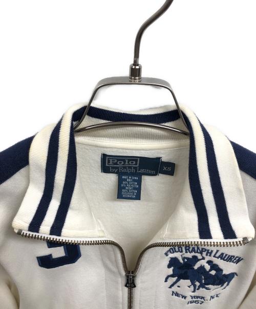 POLO RALPH LAUREN（ポロ・ラルフローレン）POLO RALPH LAUREN (ポロ・ラルフローレン) ジップスウェット ネイビー×アイボリー サイズ:XSの古着・服飾アイテム