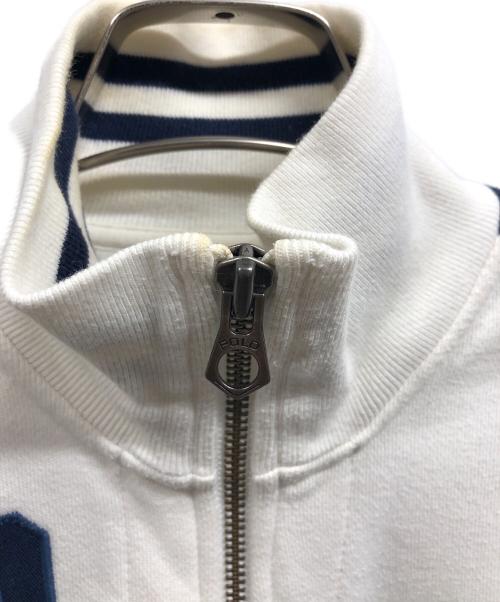 POLO RALPH LAUREN（ポロ・ラルフローレン）POLO RALPH LAUREN (ポロ・ラルフローレン) ジップスウェット ネイビー×アイボリー サイズ:XSの古着・服飾アイテム