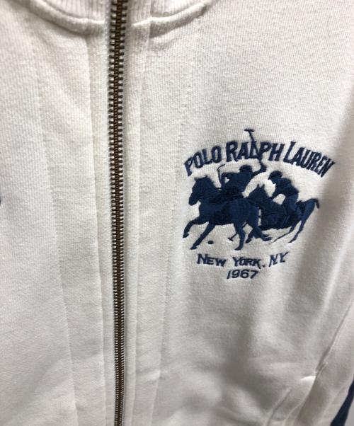 POLO RALPH LAUREN（ポロ・ラルフローレン）POLO RALPH LAUREN (ポロ・ラルフローレン) ジップスウェット ネイビー×アイボリー サイズ:XSの古着・服飾アイテム