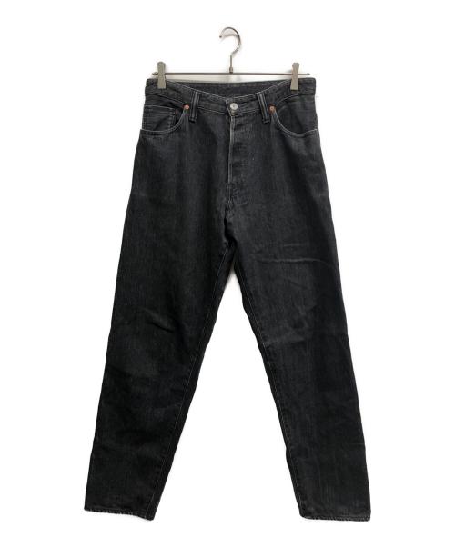 THE FLAT HEAD（ザ・フラットヘッド）THE FLAT HEAD (ザ・フラットヘッド) ワイドテーパード 加工ブラックデニムパンツ ブラック サイズ:32の古着・服飾アイテム